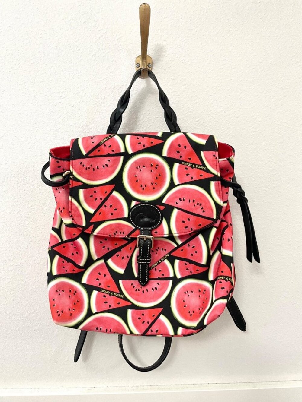 Dooney & Bourke Sandia Flap Watermelon Print Backpack Fruitcore Retro Summer